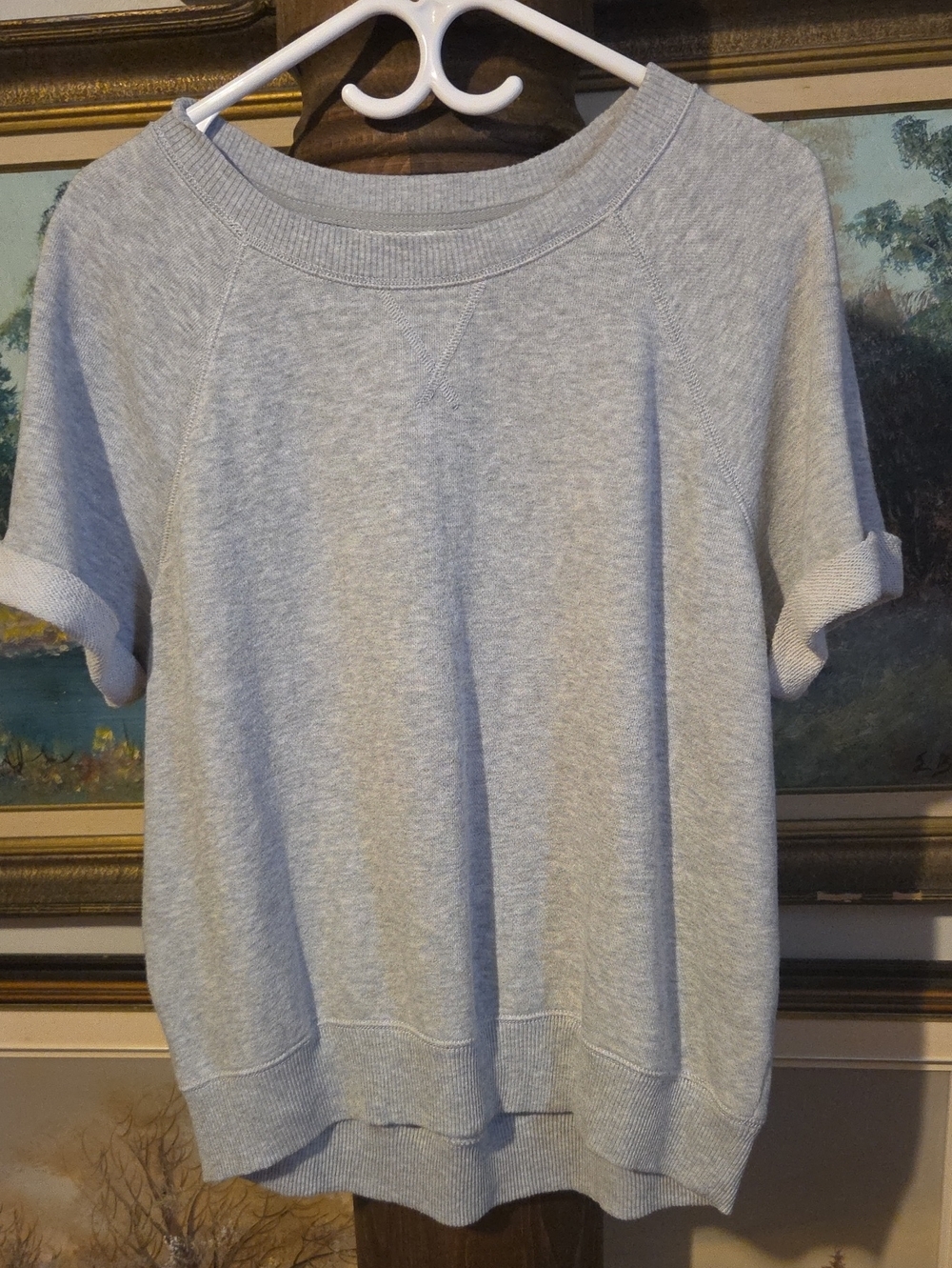 aerie Heather Gray Short Sleeve Sweatshirt